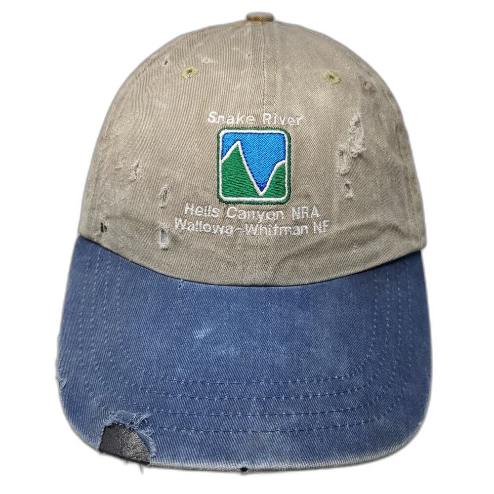 Port & Company Baseball Cap Beige Blue One Size Hells Canyon Snake River Hat